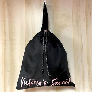 VS Pink Black And Pink Detail Drawstring Bag Backpack